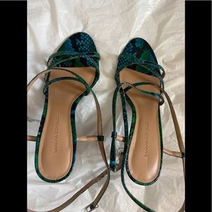 Banana Republic Animal Print Leather Sandals, Size 6, Pre-Owned